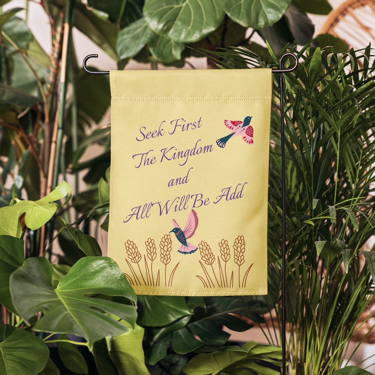 Seek Him First Garden flag